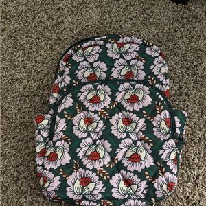 Vera Bradley Floral Backpack - Green and Pink